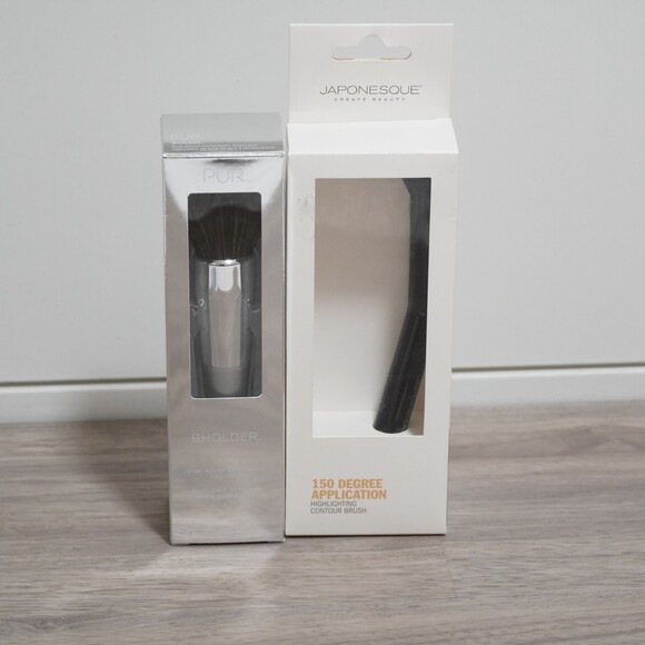 NEW! 2 PIECE BUNDLE PUR BHolder Dual Action Face Brush&Japonesque Contour Brush - Picture 1 of 6